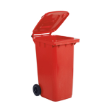 MobilPlastic Bidone carrellato 240Lt rosso per raccolta differenziata