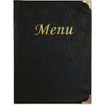 SECURIT PORTA MENU' A4-31,5x24cm NERO in PVC BASIC con 4+2 BUSTE FISSE