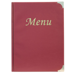 SECURIT PORTA MENU' A4-31,5x24cm BORDEAUX in PVC BASIC con 4+2 BUSTE FISSE