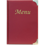 SECURIT PORTA MENU' A5-23,7x17cm BORDEAUX in PVC BASIC con 4+2 BUSTE FISSE