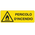 CARTELLI SEGNALATORI CARTELLO ALLUMINIO 35x12,5cm 'PERICOLO DI INCENDIO'