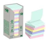 Cf. 16pz blocco 100 fg. Post-itÂ®Z-Notes Green 76x76mm R330-1RPT colori pastello