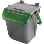 MobilPlastic Contenitore portarifiuti Ecology 25Lt c/sportello e maniglione verde