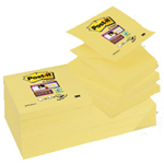 BLOCCO 90foglietti Post-itÂ® Super Sticky Z-Notes Canary76x76mm R330-123SS-CY