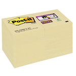 BLOCCO 90foglietti Post-itÂ® Super Sticky Giallo Canary 47,6x47,6mm 622-12SS-CY